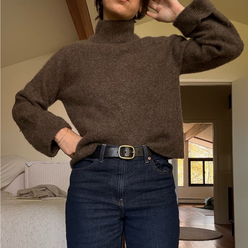 Reformation Cashmere Turtleneck Cropped Sweater